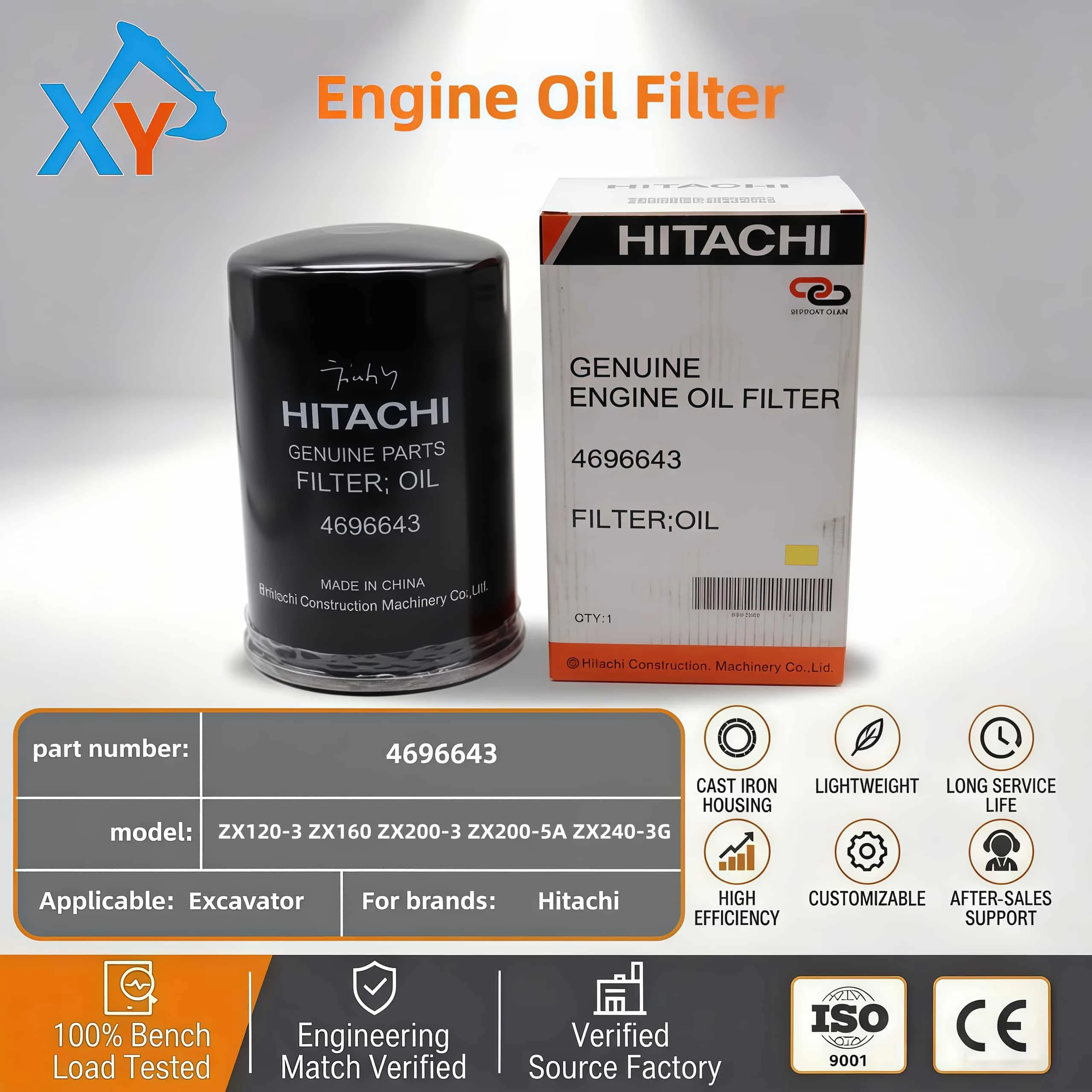 4696643 Genuine Hitachi fuel filter for Hitachi excavator ZX200-3.