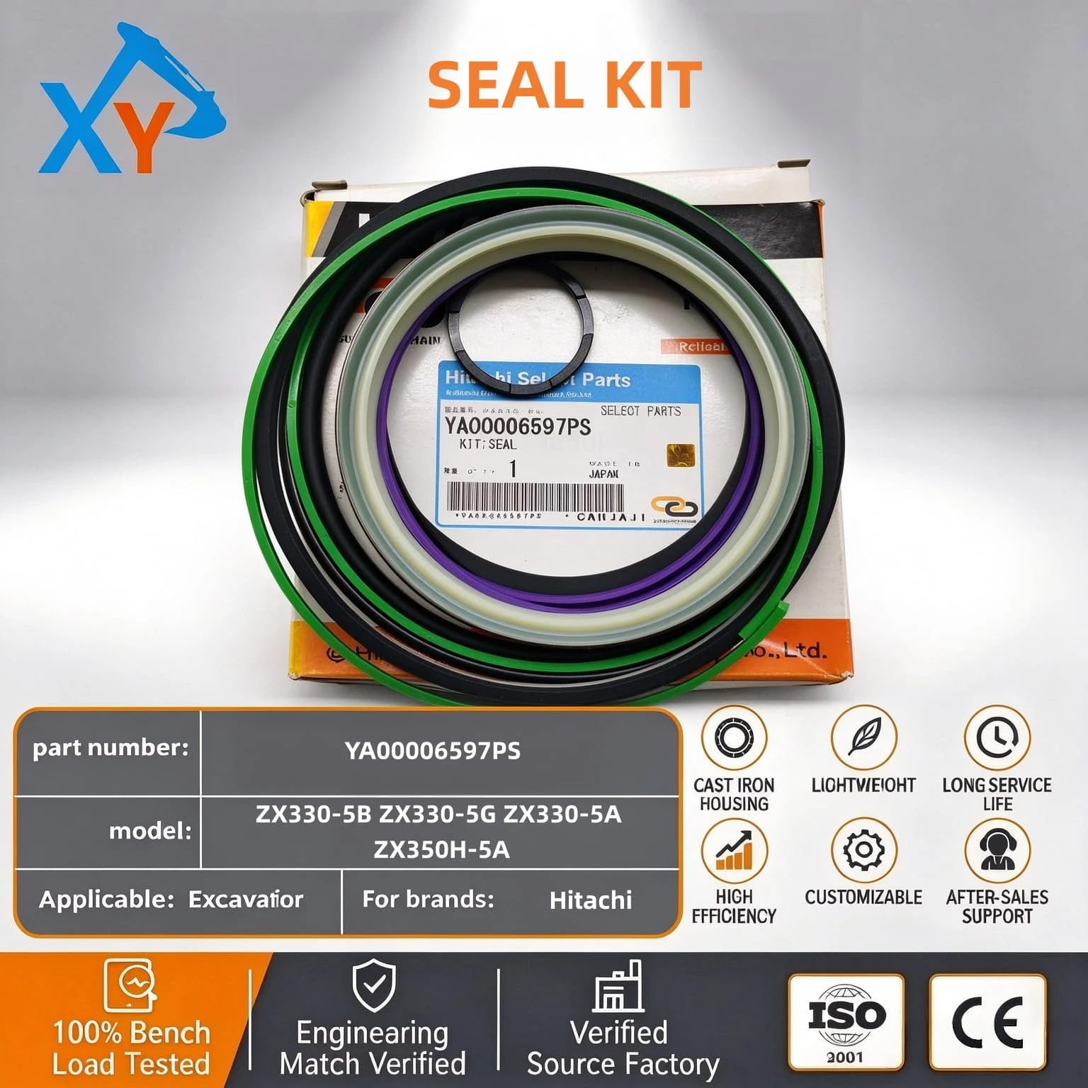 YA00006597PS Genuine Hitachi hydraulic cylinder seal kit for Hitachi excavator ZX330LC-5G