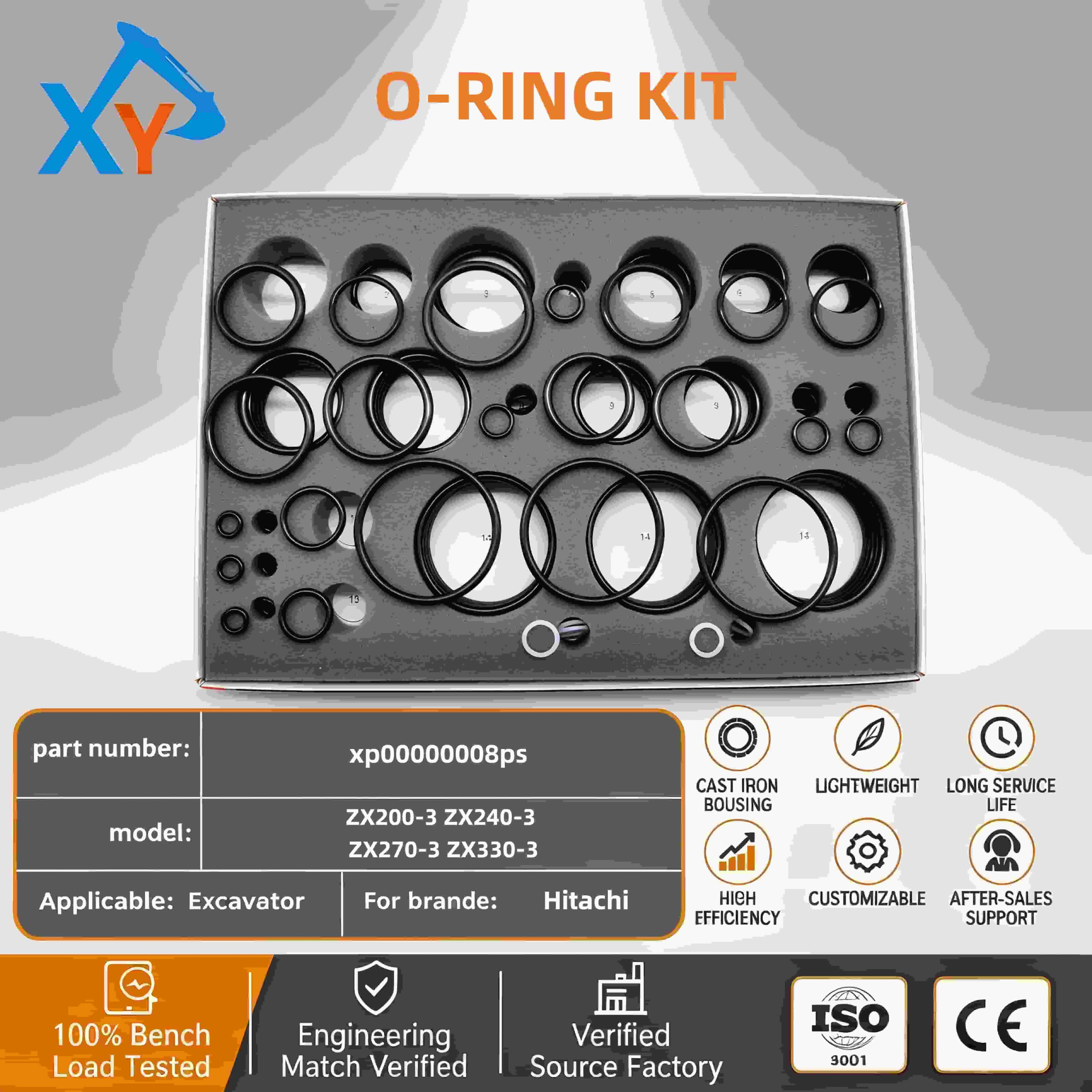 XP00000008PS Genuine Hitachi O-ring kit for ZX200-3 excavator