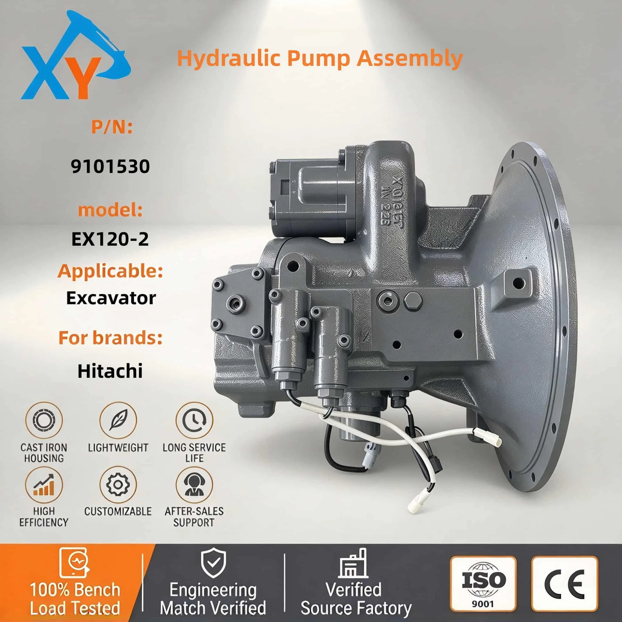 9101530 Hitachi EX120-2 Excavator Hydraulic Pump Assembly