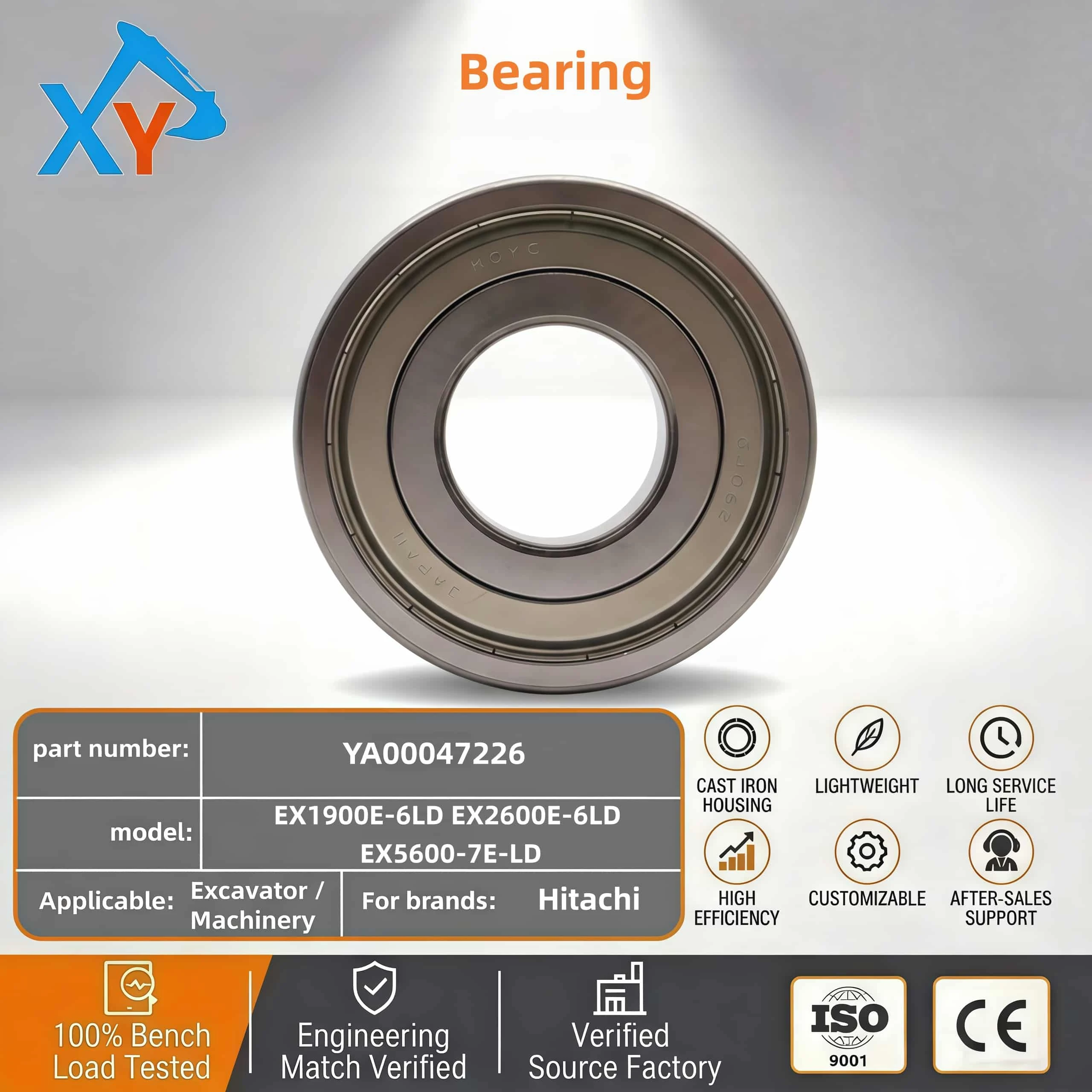 YA00047226&nbsp;Original Excavator Bearing for Hitachi EX1900E-6LD