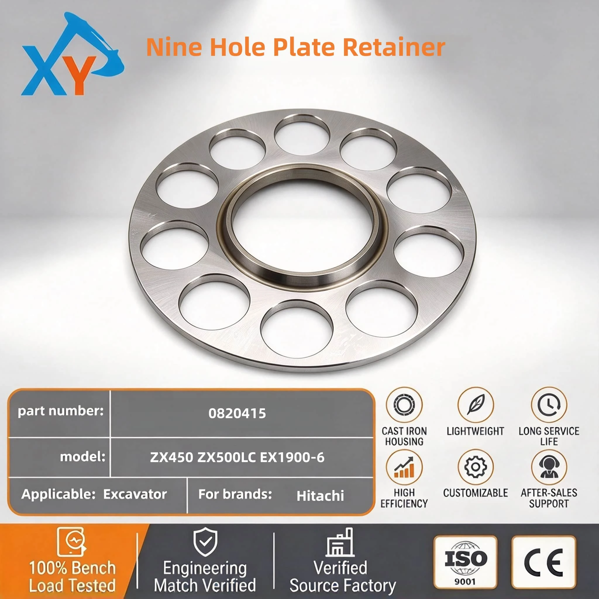 0820415 Original Excavator Nine Hole Plate Retainer for Hitachi ZX470LC-6