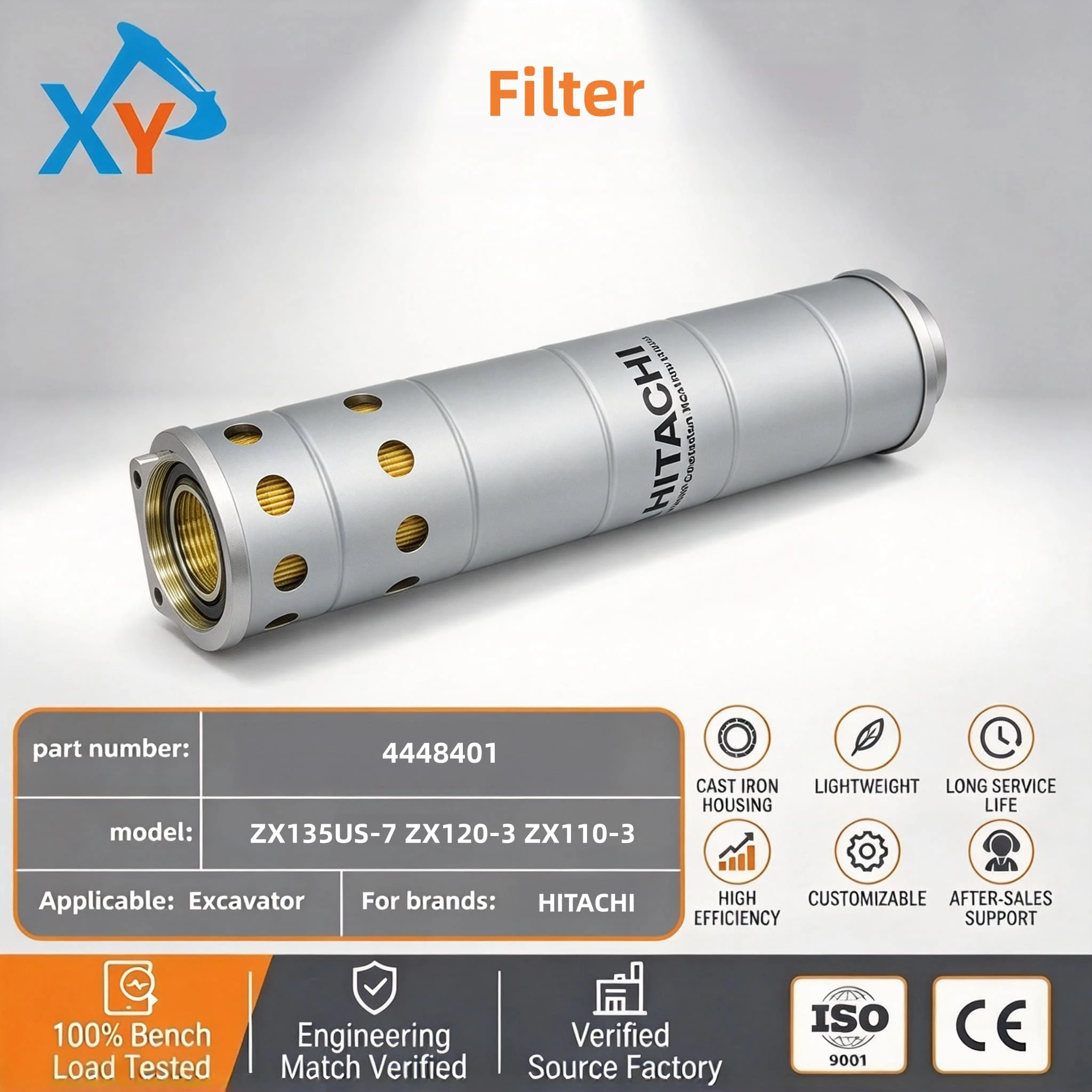 4448401 Excavator Parts Hydraulic Filter for ZX135US-7
