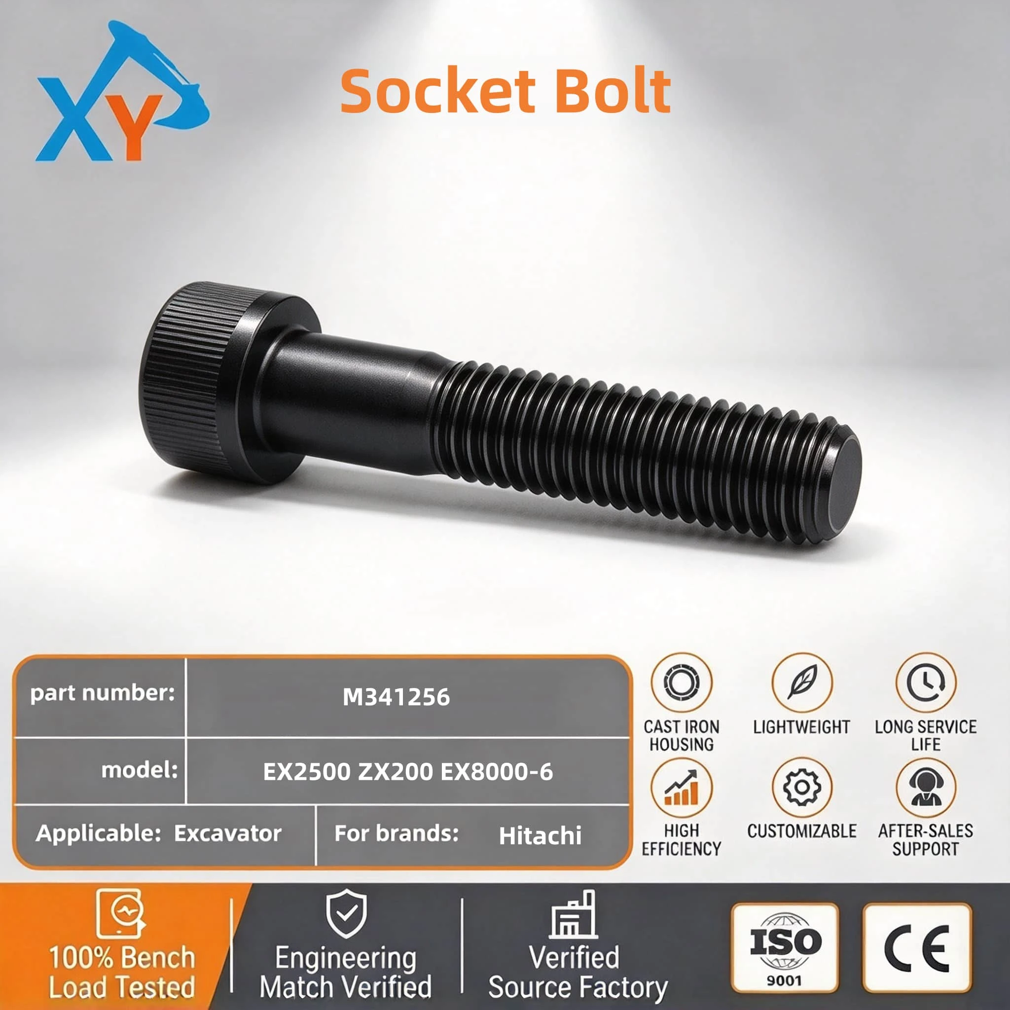 M341256 Original Excavator Parts Socket Bolt for Hitachi