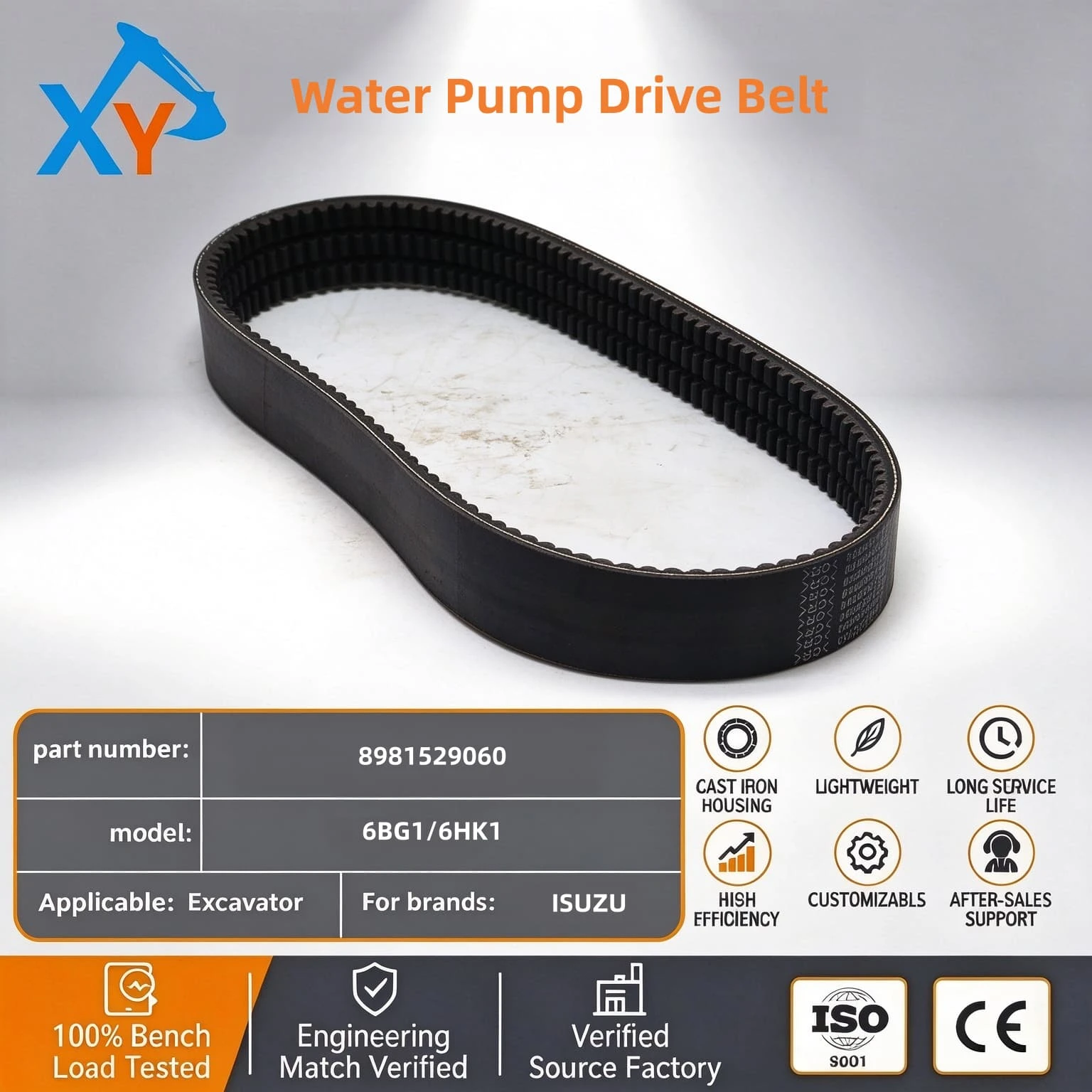 8981529060 Excavator 6BG1 6HK1 Engine Water Pump Drive Belt