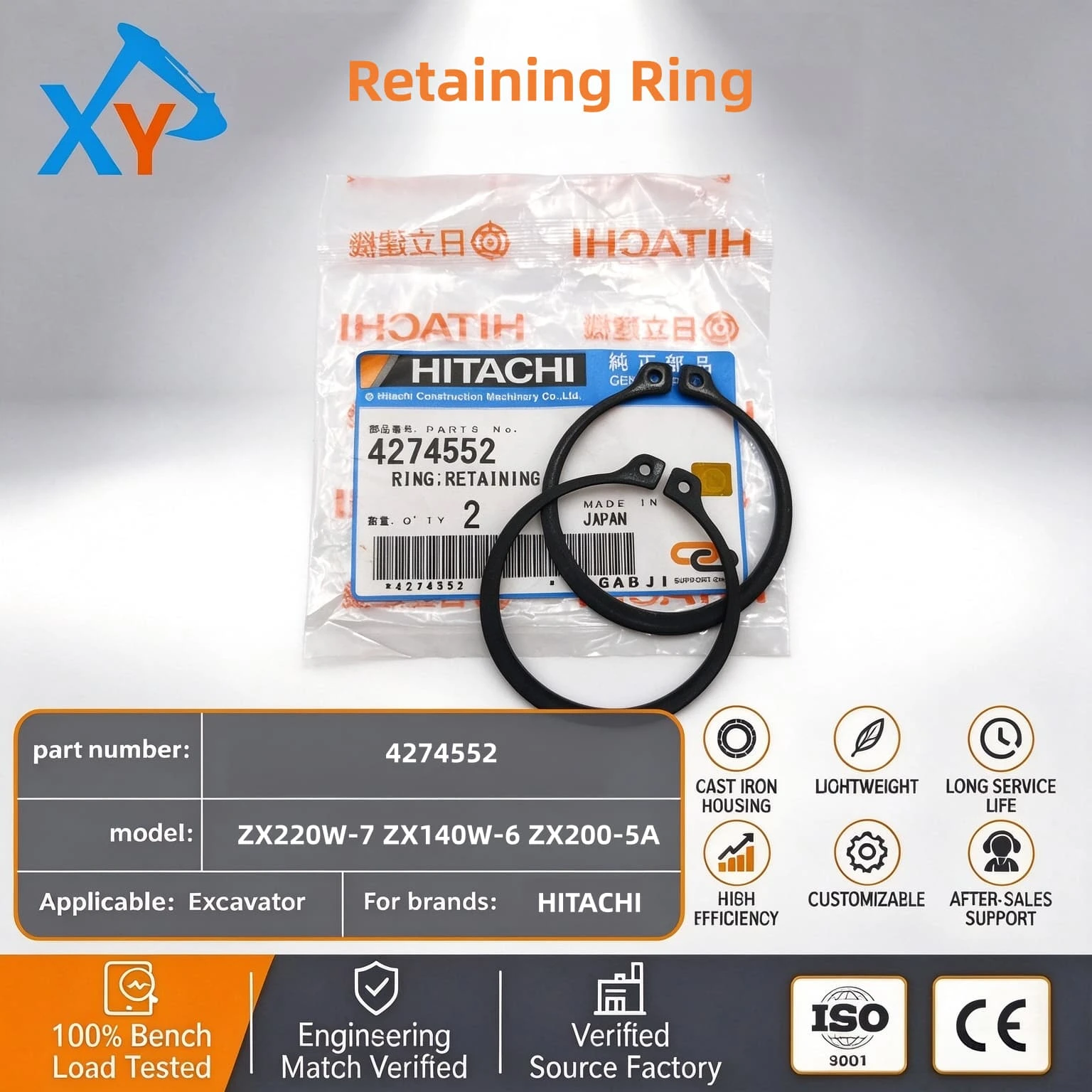 4274552 Original Excavator Hydraulic Retaining Ring for Hitachi ZX220W-7