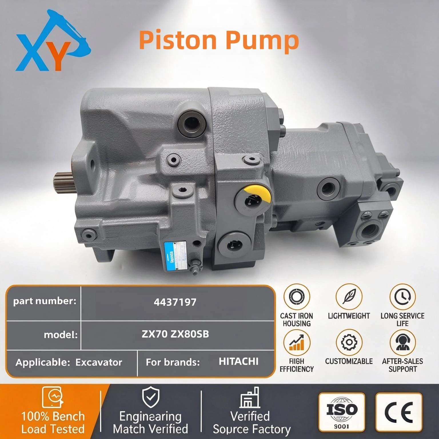 4437197 Original Excavator Hydraulic Piston Pump for ZX70