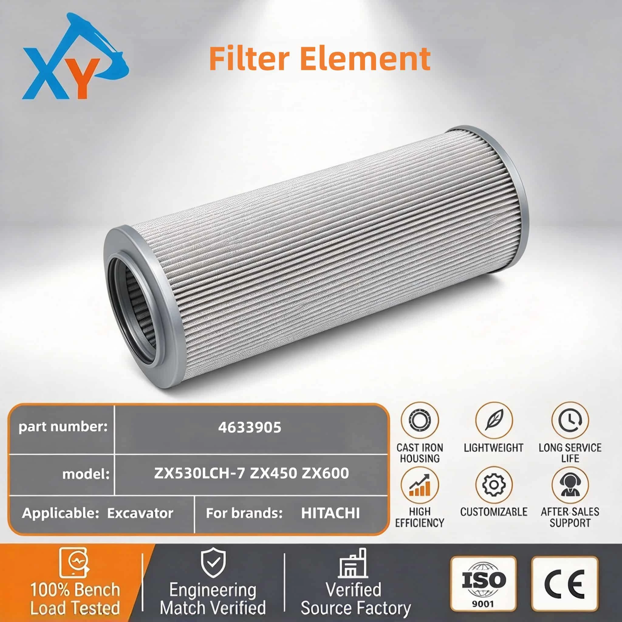 4633905 Original Excavator Filter Element for ZX530LCH-7