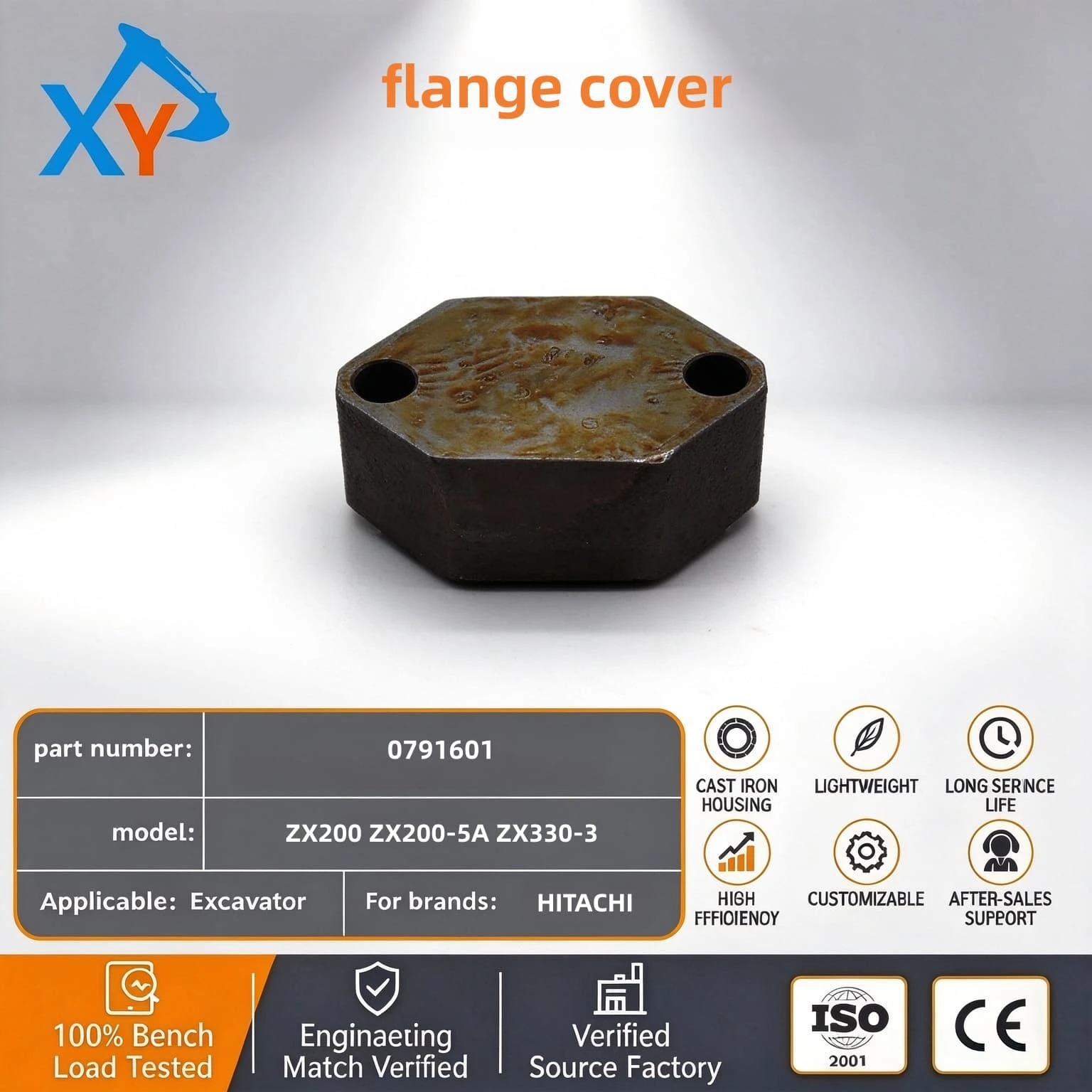 0791601 Original ZX200 excavator flange cover