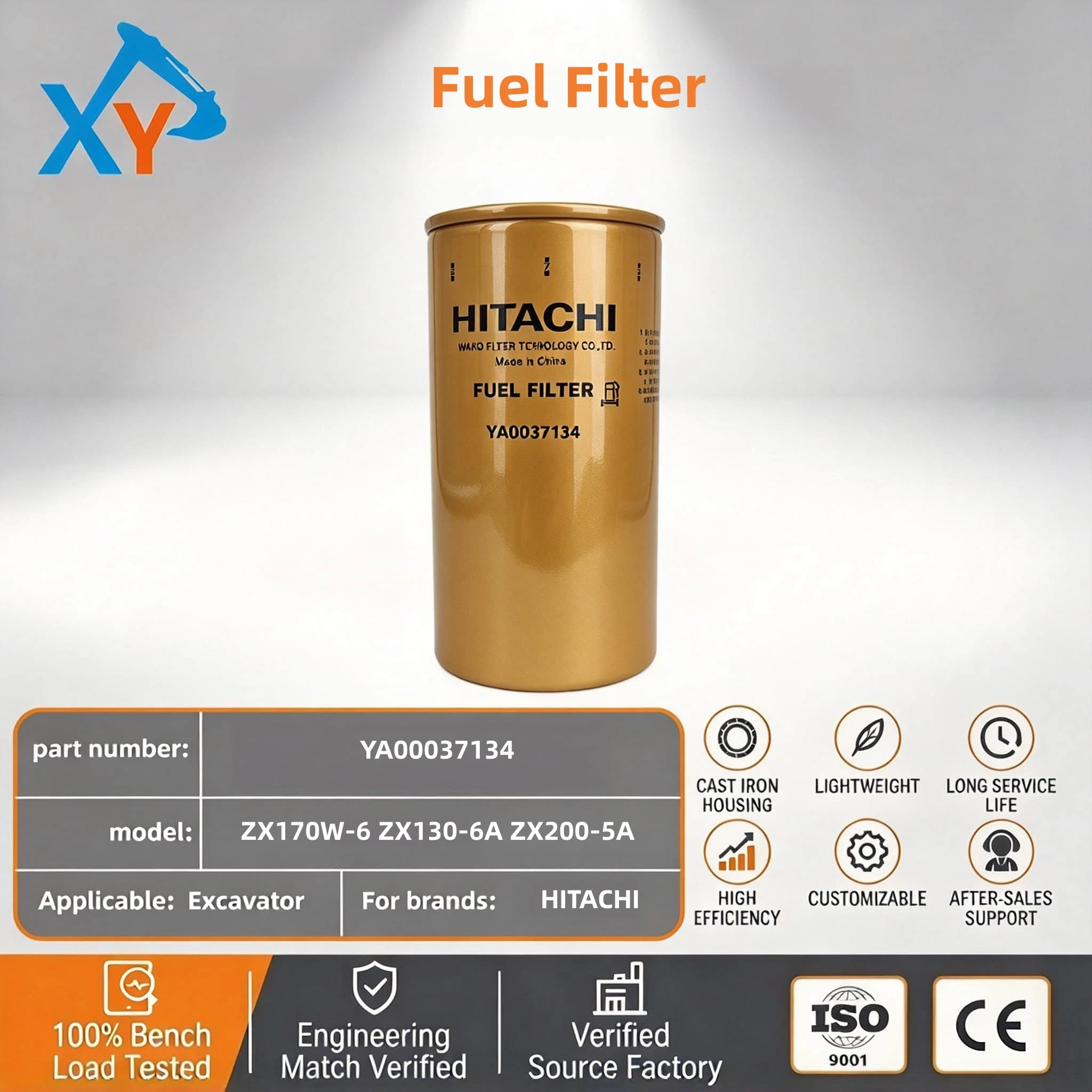 YA00037134 Excavator Fuel Filter for Hitachi ZX170W-6