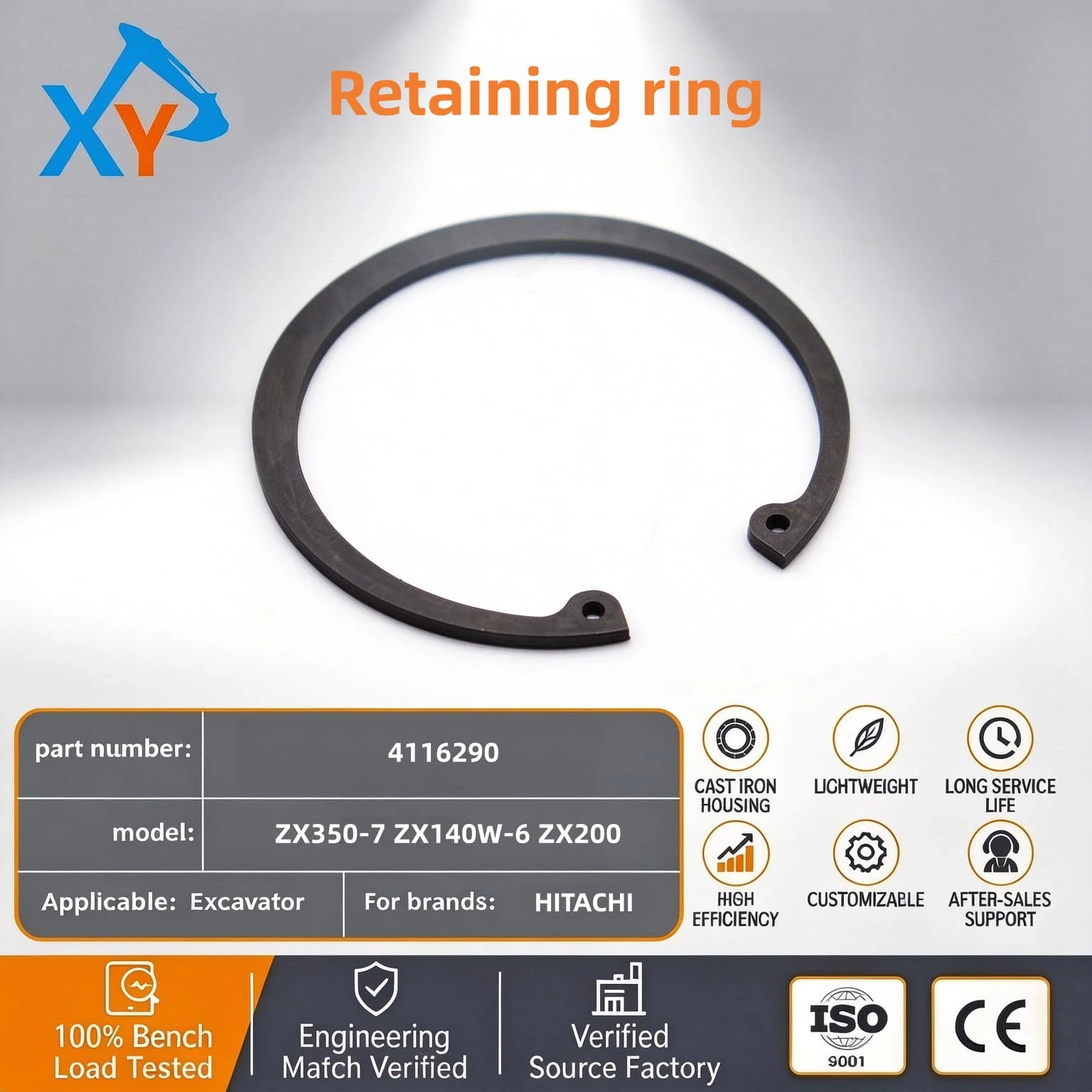 4116290 Original Excavator Hydraulic Retaining ring for ZX350-7