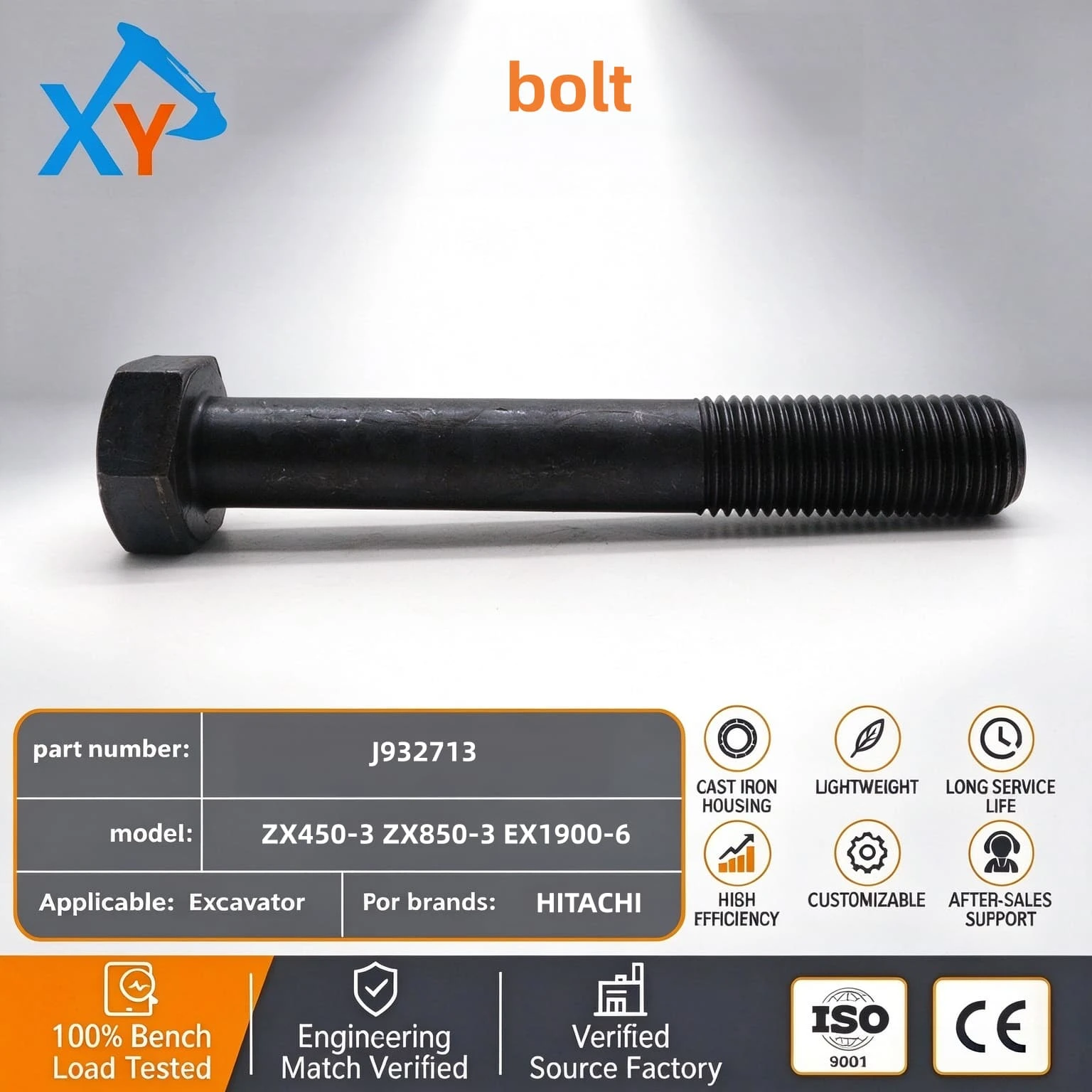 J932713 Original ZX450-3 excavator bolt