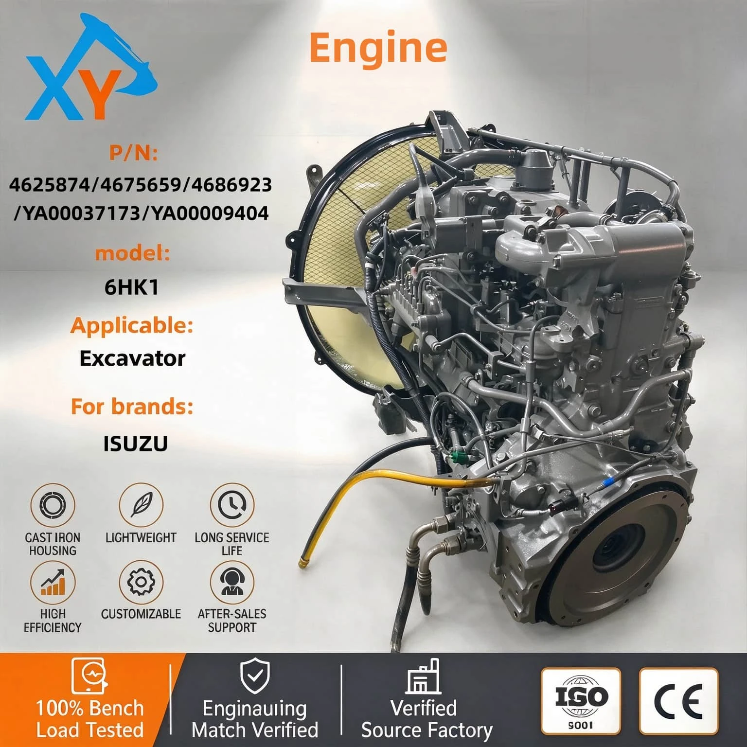 4625874 Original 6HK1 engine assembly for excavator ZX330-3