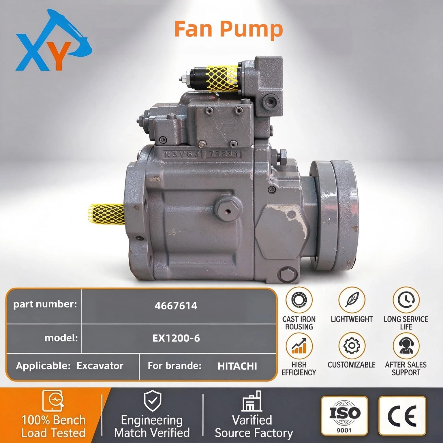4667614 Original EX1200-6 Excavator Hydraulic Fan Pump
