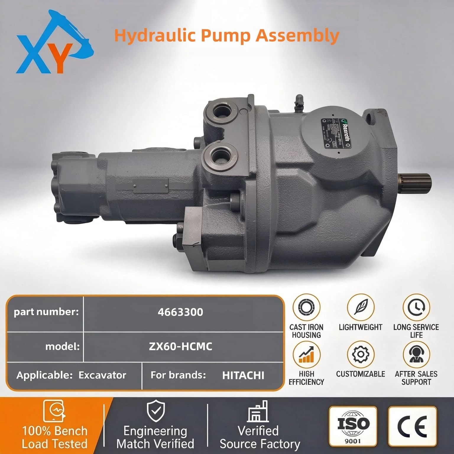 4663300 Original ZX60-HCMC Excavator Hydraulic Pump Assembly