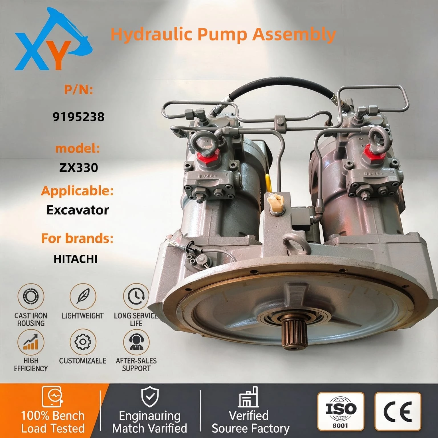 9195238 Original Excavator Hydraulic Pump Assembly for ZX330