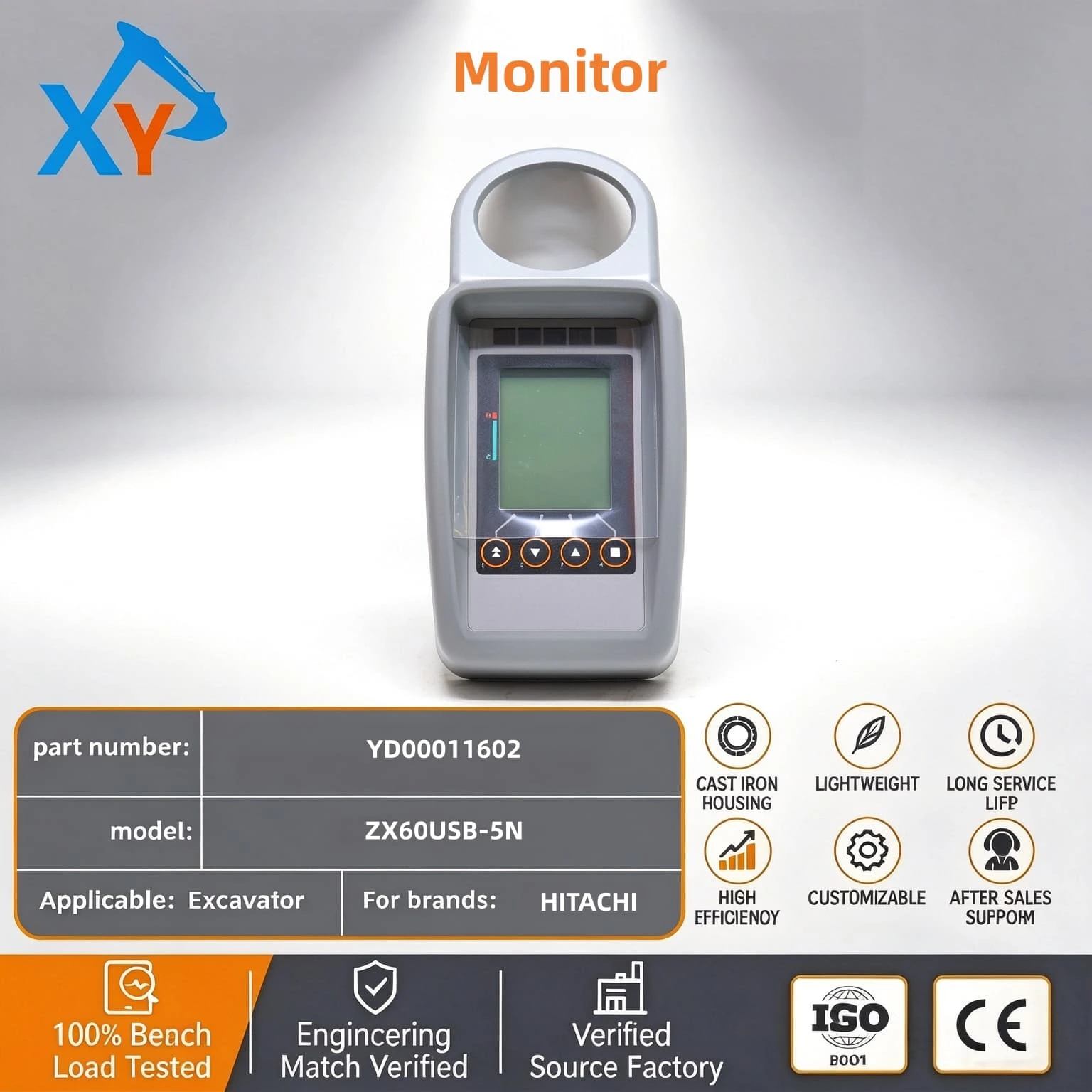 YD00011602 Original Excavator Monitor for Hitachi ZX60USB-5N